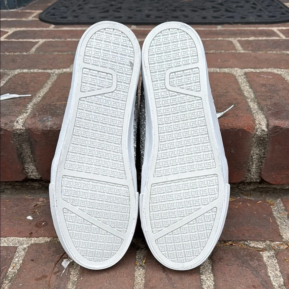 New Sparkling Silver Glitter Sneakers - Picture 7 of 8